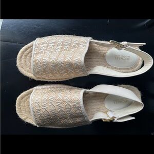 Michael Kors Tan and Cream Espadrille Flats